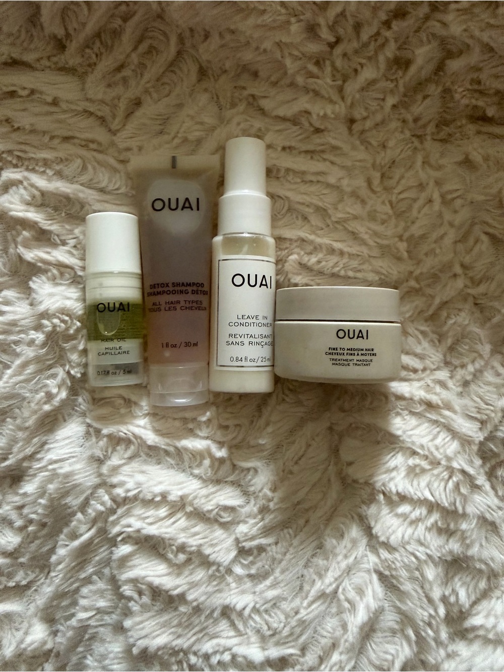 Ouai treatment masque, leave in conditioner, Detox Shampoo, Hair Oil